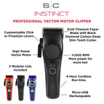 StyleCraft PRO Instinct Cordless Hair Clipper w/ Vector Motor & Intuitive Torque Control (SC607M)