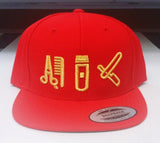 Cut Clip Shave Red & Gold Snapback