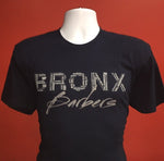 Bronx Barbers T Shirt Navy Blue & Grey