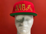 Cut Clip Shave Red & Gold Snapback