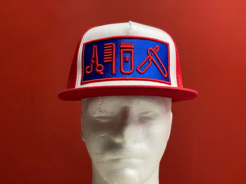 Cut Clip Shave Red White & Blue snapback trucker
